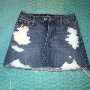 hollister jean skirt